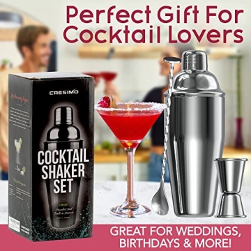 Cresimo 24oz Cocktail Shaker Set with Bar Accessories