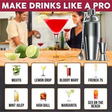 Cresimo 24oz Cocktail Shaker Set with Bar Accessories