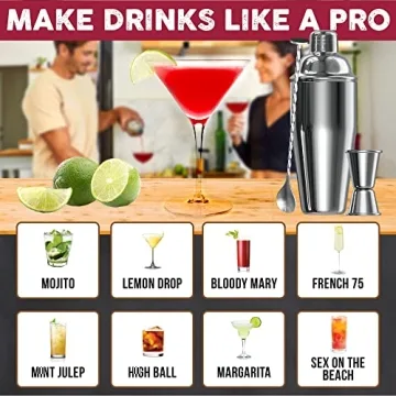 Cresimo 24oz Cocktail Shaker Set with Bar Accessories