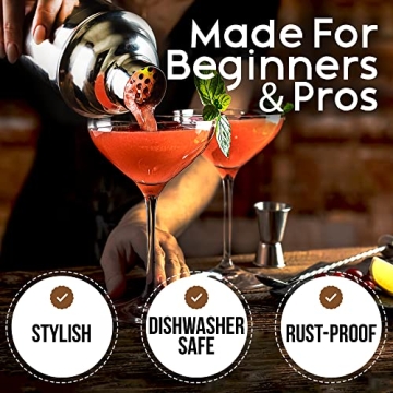 Cresimo 24oz Cocktail Shaker Set with Bar Accessories