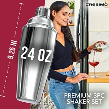 Cresimo 24oz Cocktail Shaker Set with Bar Accessories