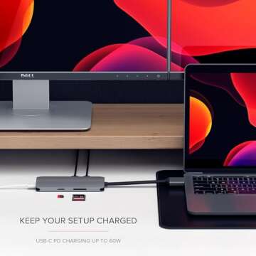 Satechi USB C Hub Dual Multimedia Adapter, USB C Docking Station with 2 4K HDMI, 60W USB C PD Charging, 2 USB-A Data, Ethernet, Micro/SD Card Readers, for MacBook Pro/Air M1 M2 M3 - Space Gray