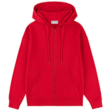 BETTERCHIC Women's Casual Soft Brushed Fleece Hoodie with Drop Shoulder Design