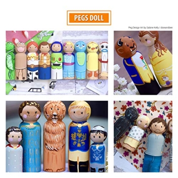 LOLO TOYS 40-Piece Wooden Peg Dolls Set with Storage Case