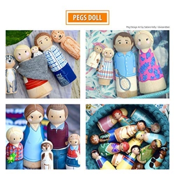 LOLO TOYS 40-Piece Wooden Peg Dolls Set with Storage Case