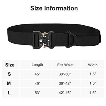 FAIRWIN Tactical Belts for Men Rigger Utility Work Belt Nylon Webbing Belt with V-Ring Heavy-Duty Quick-Release Buckle
