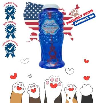Bubbletastic Peanut Butter Scented Dog Bubbles 8 Ounce Bottle, Non Toxic, Tear Free