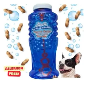 Bubbletastic Peanut Butter Scented Dog Bubbles 8 Ounce Bottle, Non Toxic, Tear Free