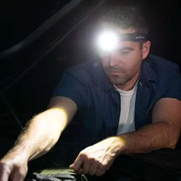 Police Security Elite Blackout Headlamp - 615 Lumen - 7 Hour Battery Life - Camping, Walking, Fishing - Weather Resistant - Strong & Durable - High/Low/Flash
