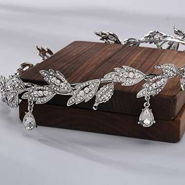 SH Rhinestone Crown for women, Wedding Tiaras and Crowns Silver Tiara Headband Crystal Costume Party Hair Accessories Birthday Pageants Prom Fairy Headpieces