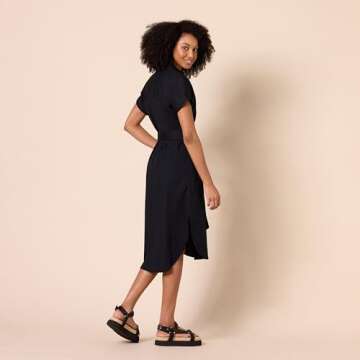 Amazon Essentials Women's Relaxed Fit Shirt Dress - Black