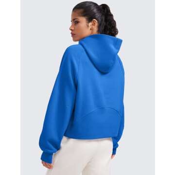 CRZ YOGA Womens Fleece Lined Half Zip Hoodies Pullover Oversized Long Sleeve Casual Workout Sweatshi...