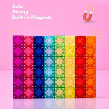 BrainSpark 48PCS Magnetic Building Blocks for Kids