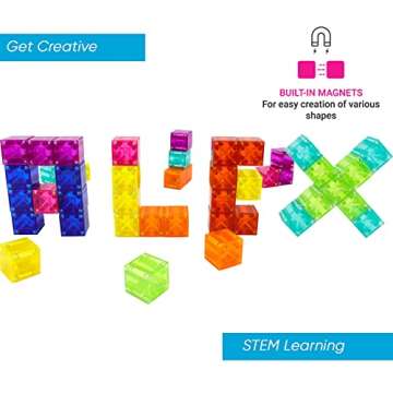 BrainSpark 48PCS Magnetic Building Blocks for Kids