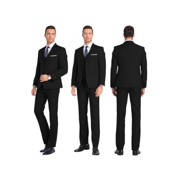 Mrbuerly Men Suit Set Slim Fit 3 Pieces for Special Events