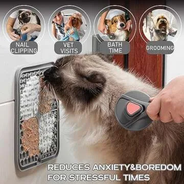 Lick Mat for Dog & Cat, Slow Feeder Cat Bowl with Suction Cups, Anxiety Relief & Boredom Reducer, Enrichment Toys for Peanut Butter Treats Yogurt Bathing Grooming (Mint Green)