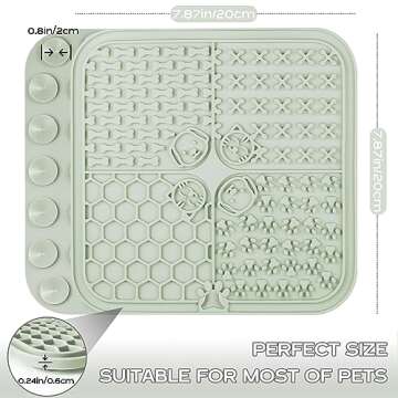 Lick Mat for Dog & Cat, Slow Feeder Cat Bowl with Suction Cups, Anxiety Relief & Boredom Reducer, Enrichment Toys for Peanut Butter Treats Yogurt Bathing Grooming (Mint Green)
