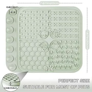 Lick Mat for Dog & Cat, Slow Feeder Cat Bowl with Suction Cups, Anxiety Relief & Boredom Reducer, Enrichment Toys for Peanut Butter Treats Yogurt Bathing Grooming (Mint Green)