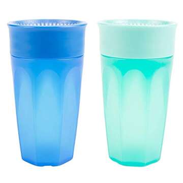 Dr. Brown's Milestones Cheers 360 Training Cup for Toddlers & Babies, Leak-Free Sippy Cup, Blue/Aqua...