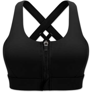 Cordaw High Impact Zipper Front Sports Bra - Ultimate Support & Comfort