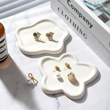 Stylish Ceramic Cloud Jewelry Tray for Home Elegance