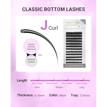 NAGARAKU Soft Natural Faux Mink Eyelash Extensions 12 rows