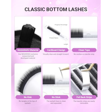 NAGARAKU Soft Natural Faux Mink Eyelash Extensions 12 rows