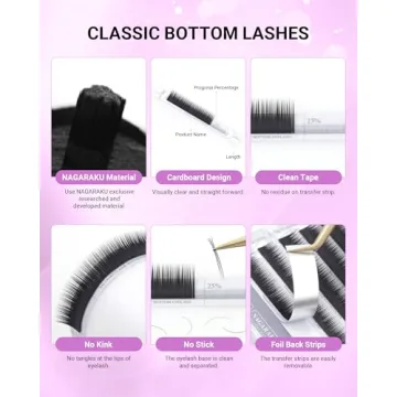 NAGARAKU Soft Natural Faux Mink Eyelash Extensions 12 rows