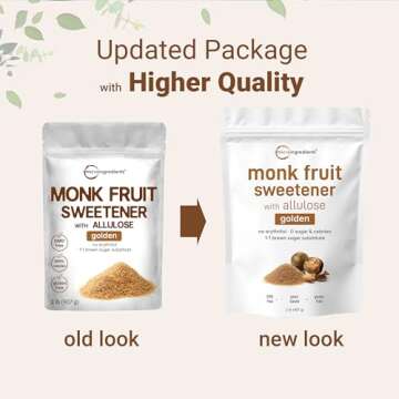 Golden Monk Fruit Sweetener, 2 lbs | Keto, Vegan, Zero Calories