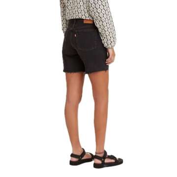 Levi's Women's Premium 501 Mid Thigh Short, Lunar Black, 27