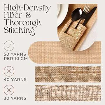 Designer Burlap Table Runner - for Farmhouse-Style Dining Room - Burlap Roll Woven Jute Fabric Placemats or Centerpieces -Rustic Home Decor for Coffee, Tea, & Outdoor Tables - Long Roll (14in*10yards)