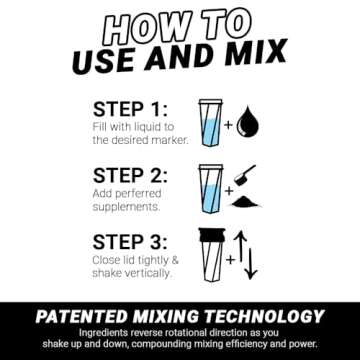 HELIMIX 1.5 Vortex Blender Shaker Bottle Holds Upto 20oz | No Blending Ball or Whisk | USA Made | Portable Pre Workout Whey Protein Drink Shaker Cup | Mixes Cocktails Smoothies Shakes | Top Rack Safe