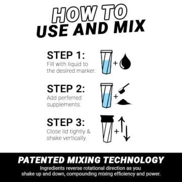 HELIMIX 1.5 Vortex Blender Shaker Bottle Holds Upto 20oz | No Blending Ball or Whisk | USA Made | Portable Pre Workout Whey Protein Drink Shaker Cup | Mixes Cocktails Smoothies Shakes | Top Rack Safe