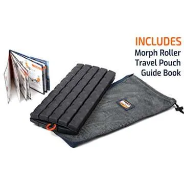 Brazyn Morph Foam Roller (Bravo-Midnight) Collapsible Travel Foam Roller for Back Pain Relief, Workout Muscle Recovery, Back Massager, Deep Tissue Leg Massage, Back Cracker, Stretcher; Small, Portable