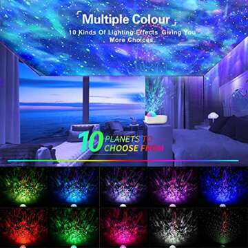 Experience the Magic of the ONXE Galaxy Projector: Multi-Color Ambiance Night Light with Bluetooth a...