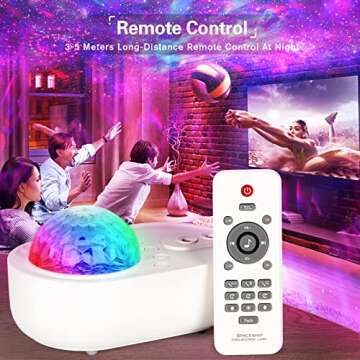ONXE Galaxy Projector with Bluetooth & Remote for Home
