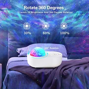 ONXE Galaxy Projector with Bluetooth & Remote for Home