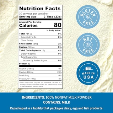 Judee’s Non-Fat Milk Powder - 100% Non-GMO, Keto-Friendly