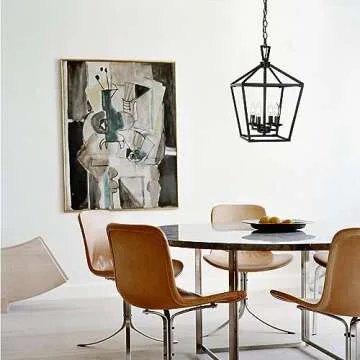 Untrammelife Adjustable Black Lantern Pendant Light