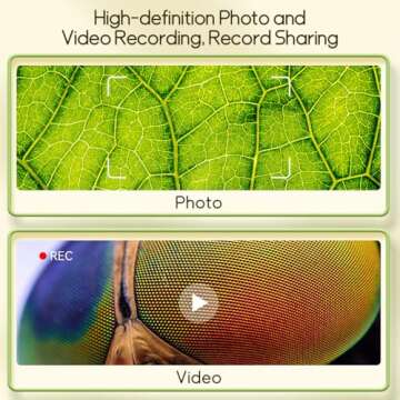 WINWEND Kids Microscope Pocket Microscope - 1000X Portable Microscope for Kids | Photo and Video Mini Microscope | 2'' Digital Little Scientist Microscope for Kids Over 3 Years Old