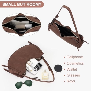 YFGBCX Suede Bag Crescent Purse for Women - Trendy Hobo Handbag