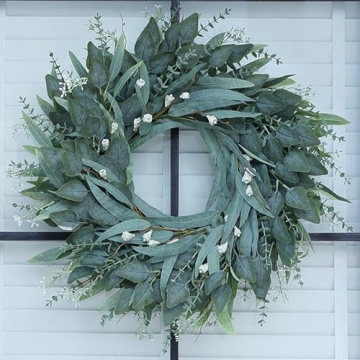 Large 26" Eucalyptus Wreath for Front Door - Year-Round Home Decor