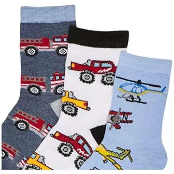 Jefferies Kids Car and Truck Pattern Socks 6 Pack Multi