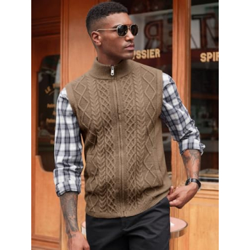Runcati Mens Cable Knitted Sweater Vest - Stylish & Versatile