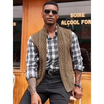 Runcati Mens Cable Knitted Sweater Vest - Stylish & Versatile
