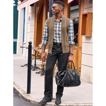 Runcati Mens Cable Knitted Sweater Vest - Stylish & Versatile