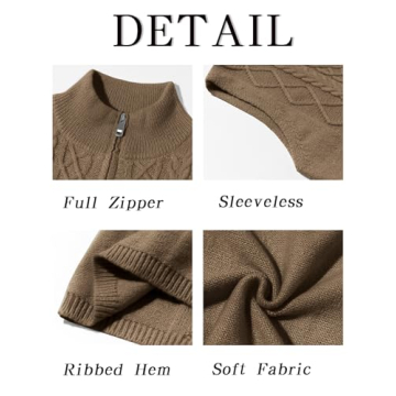 Runcati Mens Cable Knitted Sweater Vest - Stylish & Versatile
