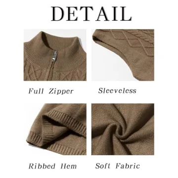 Runcati Mens Cable Knitted Sweater Vest - Stylish & Versatile