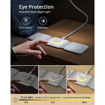 3 in 1 Foldable Wireless Charger, Wireless Charging Station for iPhone 16/15/14/13/12/11 Pro Max/X/XS, Fast Magnetic Travel Wireless Charging Pad for AirPods 4/3/2/Pro Apple Watch