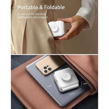 3 in 1 Foldable Wireless Charger, Wireless Charging Station for iPhone 16/15/14/13/12/11 Pro Max/X/XS, Fast Magnetic Travel Wireless Charging Pad for AirPods 4/3/2/Pro Apple Watch